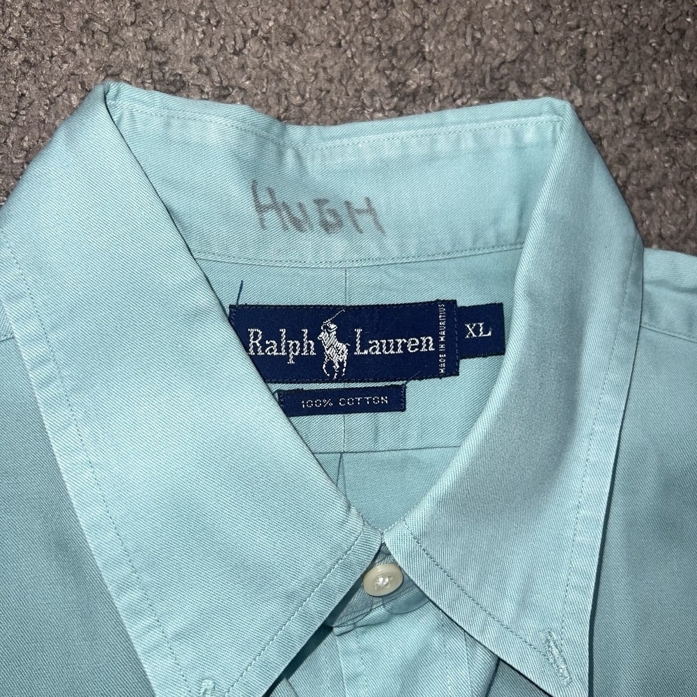 VTG Ralph Lauren Oxford Dress Shirt Size XL Button Up Polo Pony Logo Classic Fit - Picture 2 of 6